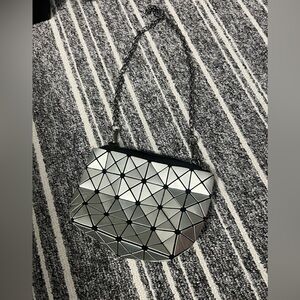 Geometric Silver and Black Women's Bag
